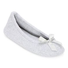 Slip on these super-soft terry ballerina slippers and lounge around the house in total comfort.Slip OnRubber SoleFeatures: Slip ResistantClosure Type: Slip-OnUpper/Outer Base Material: 78% Cotton, 17% Polyester, 5% SpandexShoe Lining Material: Recycled PolyesterSole Material Content: 100% Thermoplastic-RubberCare: Machine Wash, Dry FlatCountry of Origin: Imported Soft Slippers For Lounging, Isotoner Slippers, Grey Slippers, Black Clogs, Ballerina Style, Ballerina Slippers, Flip Flops Style, Suede Moccasins, Clog Slippers