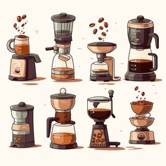 different types of coffee makers and their preparations