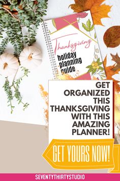 the thanksgiving planner with text overlay that says get yours now