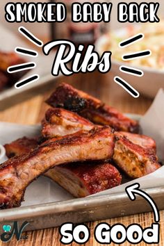 barbecue ribs with bbq sauce on them and the words smoked baby back ribs so good