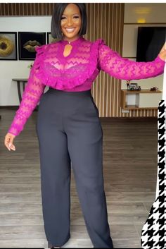 Magenta Work Outfit, Stylish Business Outfits, Office Wears, Pant Trouser, Summer Outfits 2024, Fashionable Work Outfit, Mode Kimono, African Dresses For Kids