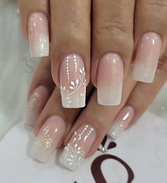 Korean Style Nails, Diy Long Nails, Jasmine Nails, Bridal Nails Designs, Quartz Nails, Nail Art For Beginners, Trendy Nail Art Designs