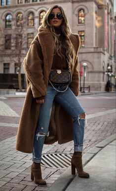 Mia Mia Mine, Mia Mia, Teddy Bear Coat, Bear Coat, Louis Vuitton Multi Pochette, Cozy Coats, Denim Wear, Brown Coat