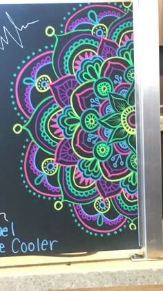 a chalkboard with a drawing of a flower on it