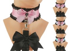 Kitten Play Collar, Pet Play, Kittens Playing, America And Canada, D Rings, Choker Collar, Play Set, Ribbon Tie, Handmade Fashion