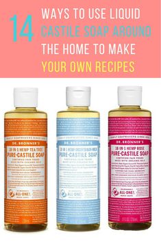 Natural Cleaning Recipes Bathroom, Bronzer Liquid, Apothecary Recipes, Witchy Potions, Castile Soap Uses, Pure Castile Soap, Natural Cleaning Recipes