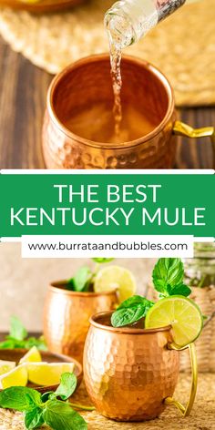 the best kentucky mule recipe is made with fresh mint, limes and ginger syrup