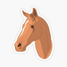 a brown horse's head sticker