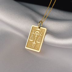 CHRISTMAS SALES until December 25th! All of our jewelry is 30% OFF! Pendant Material: 14K Solid Real Gold (NOT GOLD PLATED) Hallmark for certification engraved on the back: 585 Pendant Dimensions: - 18x12mm / 0.70x0.47inches - 20x14mm / 0.78x0.55 inches - 24x16mm / 0.94x0.62 inches *Real images of the pendant, size 18x12mm/0.70x0.47inches* Thickness: 0.5mm Jump ring inner diameter: 4mm Chain Material: 14K Gold (NOT GOLD PLATED) Chain 1: - 0.70mm thick - spring ring closure Chain 1 - Necklace Len Libra October, Libra Necklace, Libra Sign, October Birthday, Zodiac Sign Libra, Astrological Sign, Horses Pendant, Personalized Pendant, Custom Pendants