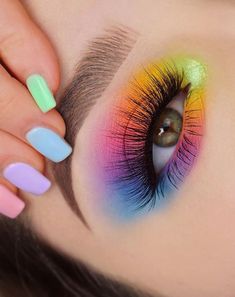 Makeup Look Ideas, Teknik Makeup, Koleksi Makeup, Makeup Brown, Makeup Cantik, Halloweenský Makeup, Make Up Designs, Dramatic Eye Makeup, Rainbow Makeup