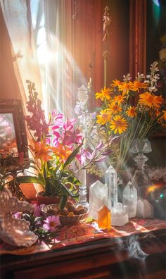 Ostara Aesthetic, Ostara Traditions, Witch Window, The Sabbats, Window Flowers, Flowers Pretty, Wheel Of The Year, Flowers Aesthetic, Arte Inspo