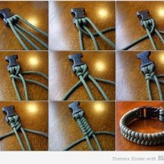 the instructions for how to make a leather bracelet with cords and magnets on it