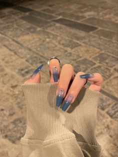 Beauty Hacks Nails, Asian Nails, Hello Nails, Plaid Nails, Pretty Gel Nails, Blue Nail, Jelly Nails, Dark Nails