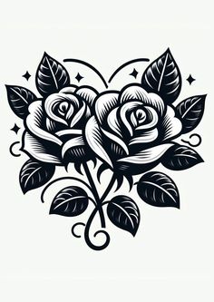 a black and white rose tattoo design