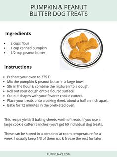 a recipe for pumpkin and peanut butter dog treats