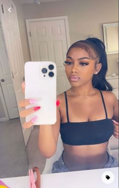 Mikaria Janae, Sleek Ponytail Hairstyles, Flat Iron Hair Styles, Hair Ponytail Styles, Pretty Skin, Sleek Ponytail, Ponytail Styles, Baddie Hairstyles