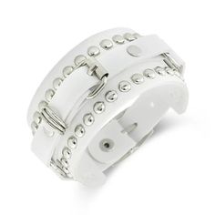 White leather bracelet cuff goth Jewelry thick White leather bracelet cuff goth Jewelry thick This bracelet cuff is made of high-quality leather and is designed with a gothic aesthetic in mind. It is designed to be thick and durable, providing both style and functionality. Edgy Leather Cuff Bracelet, Punk Leather Cuff Bracelet With Wrist Strap, Leather Punk Cuff Bracelet With Wrist Strap, Gothic Leather Bracelet With Rivets, Leather Cuff Bracelet With Rivets, Rock Bracelets, Leather Belt Buckle, Silver Mermaid, Goth Jewelry