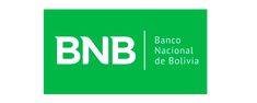 the banco national de bolivia logo is shown in white on a green background