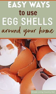 an egg shell with the words easy ways to use eggshells around your home