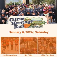 the citrus heritage run poster for january 6, 2020