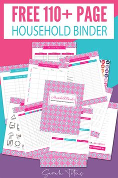 the free 10 + page household binder