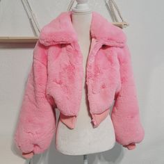 Super Soft Mashmellow Bubblegum Pink Fluffy Furry Coat Jacket W Zipper Extremely Soft And In New Condition Size Is Small, But Very Over Sized For A Small Can Ship Same Or Next Day! Fluffy Jacket, Teddy Jacket, Over Sized, Bubblegum Pink, Bubble Gum, Coats Jackets, Jackets & Coats, Zipper, Pink