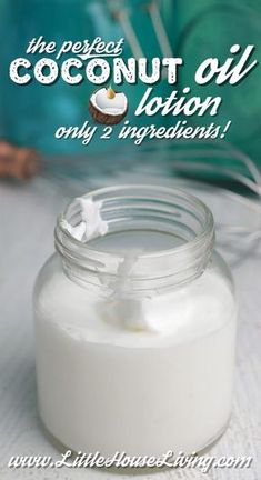 The easiest lotion you can make! Coconut Oil Lotion, just 2 ingredients and 5 minutes and you've got the silkiest lotion that you've ever felt. #homemadelotion #coconutoillotion #makeyourown #diylotion #coconutoilbodybutterutes. Whipped Coconut Oil Lotion, Coconut Oil Lotion Recipe, Whipped Coconut Oil, Coconut Lotion, Coconut Oil Lotion, Homemade Coconut Oil, Oil Cleansing, Lotion Recipe, Diy Lotion