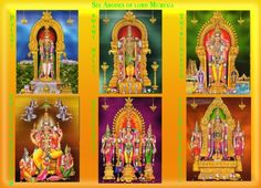 four images of lord ganesha and the five avatars in their respective colors