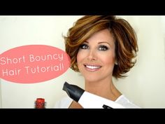 Bouncy Short Hair Tutorial - YouTube Dominique Sachse, Bouncy Hair, Short Hair Tutorial, Hair Raising, Hair Photo