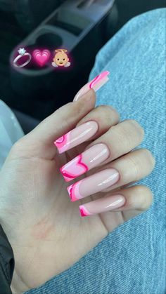 Pink Birthday Nails Coffin Medium, Triple Pink Nails, Cute Arclyc Nails, Pink Full Set Nails, Medium Square Acrylic Nails Designs Pink, Cute Acrylic Nail Designs Medium Length, Gel X Nails Pink, Pink Medium Nails, Pink Coffin Nail Ideas