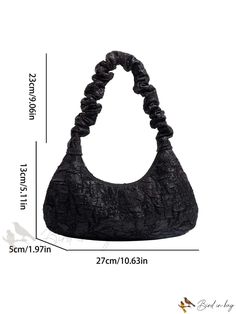 Bird in Bag - Womens Baguette Shoulder Bag - Versatile and Casual Fashion Modern Black Baguette Shoulder Bag, Formal Pouch-shaped Baguette Bag With Adjustable Strap, Casual Pouch-shaped Baguette Bag With Zipper Closure, Elegant Black Baguette Bag With Silver-tone Hardware, Black Baguette Crossbody Bag With Silver-tone Hardware, Baguette Bag, Casual Fashion, Shoulder Bag