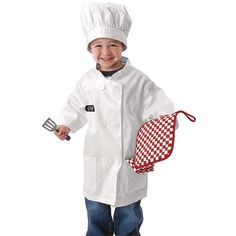 Easy on, easy off! Our Career Costumes are made of machine washable cotton twill and feature hook-and-loop closures in front for easy use. Chef costume includes jacket, hat, handkerchief and pot holderPerfect for role play and socializationHelps encourage cooperation, listening and taking turnsExclusively ours   dress up costumes  play costumes  role play costumes   dress up costumes  play costumes  role play costumes Career Costumes, Chef Costume, Role Play Costume, School Supply Store, School Supply, Dress Up Costumes, Smart Kids, Dramatic Play, Role Play