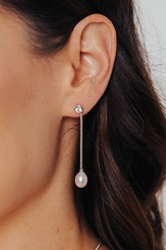 These elegant freshwater pearl earrings are a beautiful addition to any collection. These earrings can be dressed up or dressed down for an elegant touch to any outfit. Freshwater Pearl Earrings