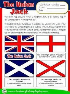 the union jack worksheet with pictures and instructions for children to learn how to use it