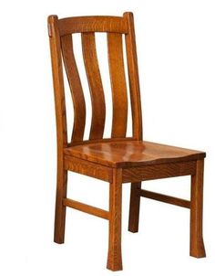 a wooden chair sitting up against a white background