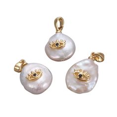 PRICES MAY VARY. Size: about 12~16mm wide, 17~27mm long, 6~12mm thick, hole: 4x2.5mm, 5pcs. Material: composed of natural pearls,micro pave cubic zirconia and brass, durable and sturdy, not easy to break. The brass material is plated in gold, not easy to fade. Feature: these pearl charms are with pattern on the surface, show delicate and noble appearances, with natural color and high luster, create unique beauty for your jewelry design. Wide applications: these pearl beads are not only suitable