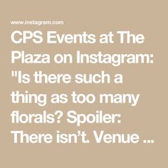 CPS Events at The Plaza on Instagram: "Is there such a thing as too many florals? Spoiler: There isn’t.

Venue @theplazahotel
Planner @fyparties
Event Design & Decor @tantawanbloom
Photos @rayantoniphoto
Stationary @cecinewyork 

#theplazany #theplazanyc #nycvenue #nycwedding #weddingvenue #nyc #nycevents" The Plaza, Nyc Wedding, Design Decor, Event Design, Wedding Venues, Floral, Design