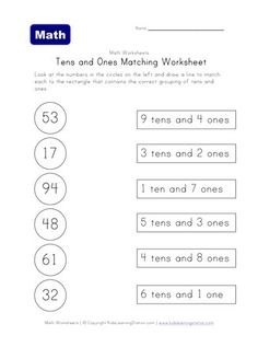 a worksheet with numbers to 10 and one