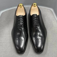 LBSFY - Size 7 to 12 Mens Oxford Shoes Wingtip Genuine Calf Leather Luxury Brand Lace Up Business Office Brogue Dress Shoes for Men NOTE: 1. Different monitor can display different color, even if it's the same color, so please allow reasonable color difference. Dark Brown Dress Shoes, Mens Oxford Shoes, Mens Black Dress Shoes, Dress Shoes For Men, Business Casual Shoes, Oxford Brogues, Brown Dress Shoes, Black Dress Shoes, Oxford Dress Shoes