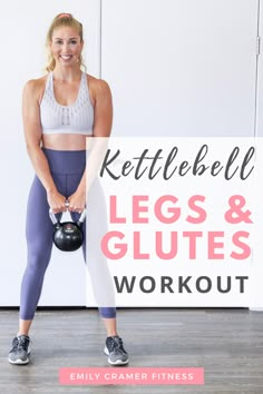 Try this lower body kettlebell workout to build muscle and strength in your legs and glutes. This routine is great for women looking to build that feminine hourglass shape. Videos and exercise instructions are included for each movement in this strength training workout. Plus, learn the top 2 tips you need to build your best legs and booty. #emilycramerfitness #lowerbodyworkout#exerciseroutine #workoutroutine #strengthtraining#exercisefitness #kettlebellworkout#weightliftingworkout Kettlebell Workouts For Women, Kettlebell Workout Routines, Strength Training Women, Lower Body Workouts, Kettlebell Workouts, Kettle Bell, Kettlebell Training, Leg And Glute Workout, Leg Workouts