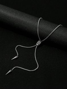 Rivet Pendant Pull Chain Necklace Silver Fashionable,Minimalist   Stainless Steel     Men Fashion Jewelry, size features are:Bust: ,Length: ,Sleeve Length: Rivet Pendant, Men Pendant, Chain Necklace Silver, Jewelry Men, Mens Chain Necklace, Pull Chain, Mens Pendant, Silver Chain Necklace, Necklace Silver