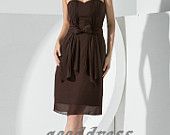 2013 custom made brown one shoulder crystal chiffon ruffled knee length bridesmaid party prom dress gown. $79.69, via Etsy. Prom Dress Gown, Beige Vest, How To Make Brown, Prom Dresses Gowns, Bridesmaid Party, Red Tie, Brown Pants, Chiffon Ruffle, Dress Gown