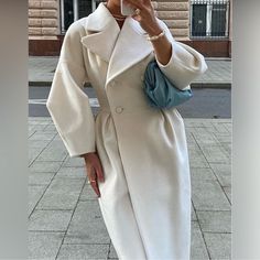 Brand New In Bag!!! Color: Khaki Length:49.6" Bust: 41.7" Sleeve Length: 16.9" Fit: Fitted Stretch:No Stretch Maxi White Coat, Long Trench, Long Trench Coat, Color Khaki, 16 9, Business Women, Double Breasted, Trench Coat, Jackets & Coats