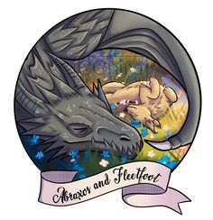 an image of a dragon and a baby in a circle with the words, braves and fleece