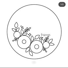 a black and white drawing of flowers in a circle with the word, essema on