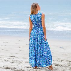 Make a bold statement at your next event with our Abstract Sleeveless Ruffle Maxi Dress. This dress features a dynamic abstract print that captures attention, while the flowing silhouette adds a touch of romance and movement. Whether you're lounging by the pool, exploring a new destination, or attending a casual outdoor event, this versatile piece will keep you looking effortlessly chic and feeling comfortable all day long. Product code: CAA05A4E095TD Casual Sleeveless Maxi Dress With Abstract Print, Sleeveless Vibrant Print Summer Maxi Dress, Sleeveless Vibrant Print Maxi Dress For Summer, Summer Sleeveless Maxi Dress With Vibrant Print, Sleeveless Vibrant Print Dress For Beach Season, Sleeveless Maxi Dress With Vibrant Print, Sleeveless Sundress With Abstract Print, Spring Sleeveless Abstract Print Dress, Sundress With Abstract Print And Sleeveless Design