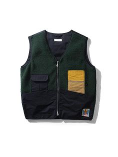 Shearling Vest- Dark Green Edmmond Studios Shearling Vest, Green Vest, King Louie, Mens Vests, Outerwear Vest, Nudie Jeans, Different Textures, Engineered Garments, Tommy Jeans