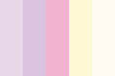 pastel color swatches from different shades of pink, yellow, and purple to white