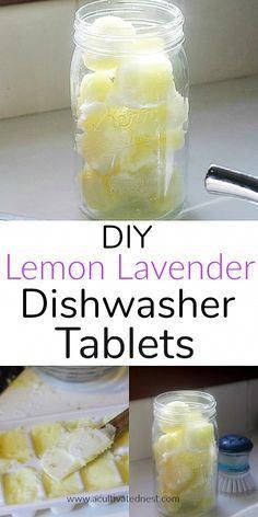 diy lemon lavender dishwasher tablets