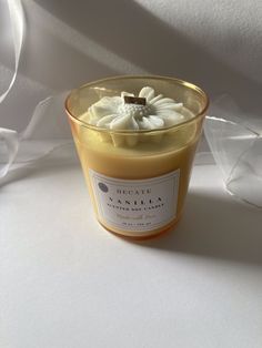 a candle that is sitting on a table